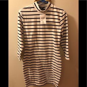 Forever 21 White and Navy Striped dress